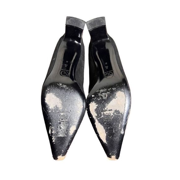 St. John Black Suede Pointed Toe Pumps Made in Italy Size 6.5 B - Picture 7 of 7